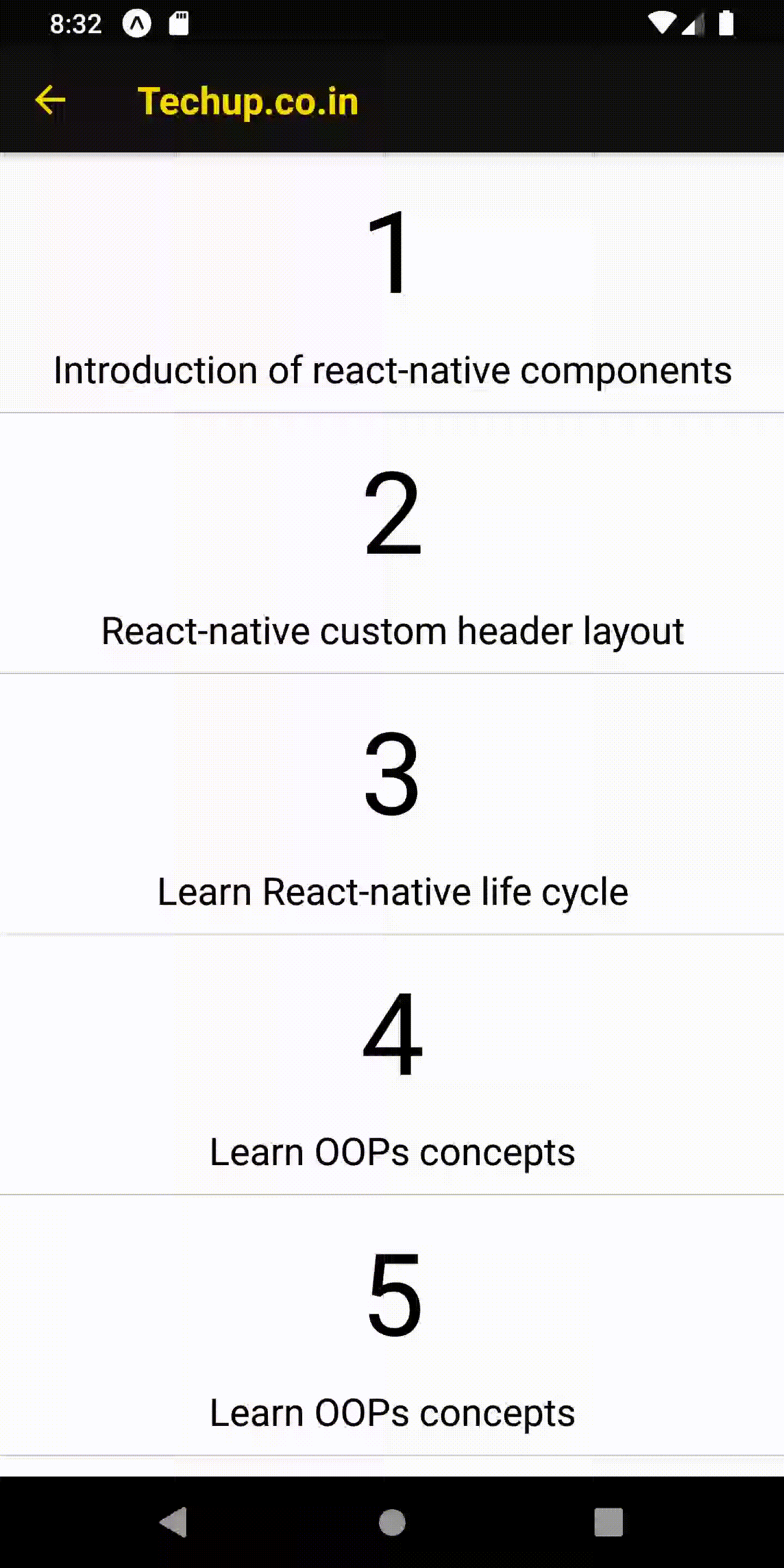 Selectable list view react-native