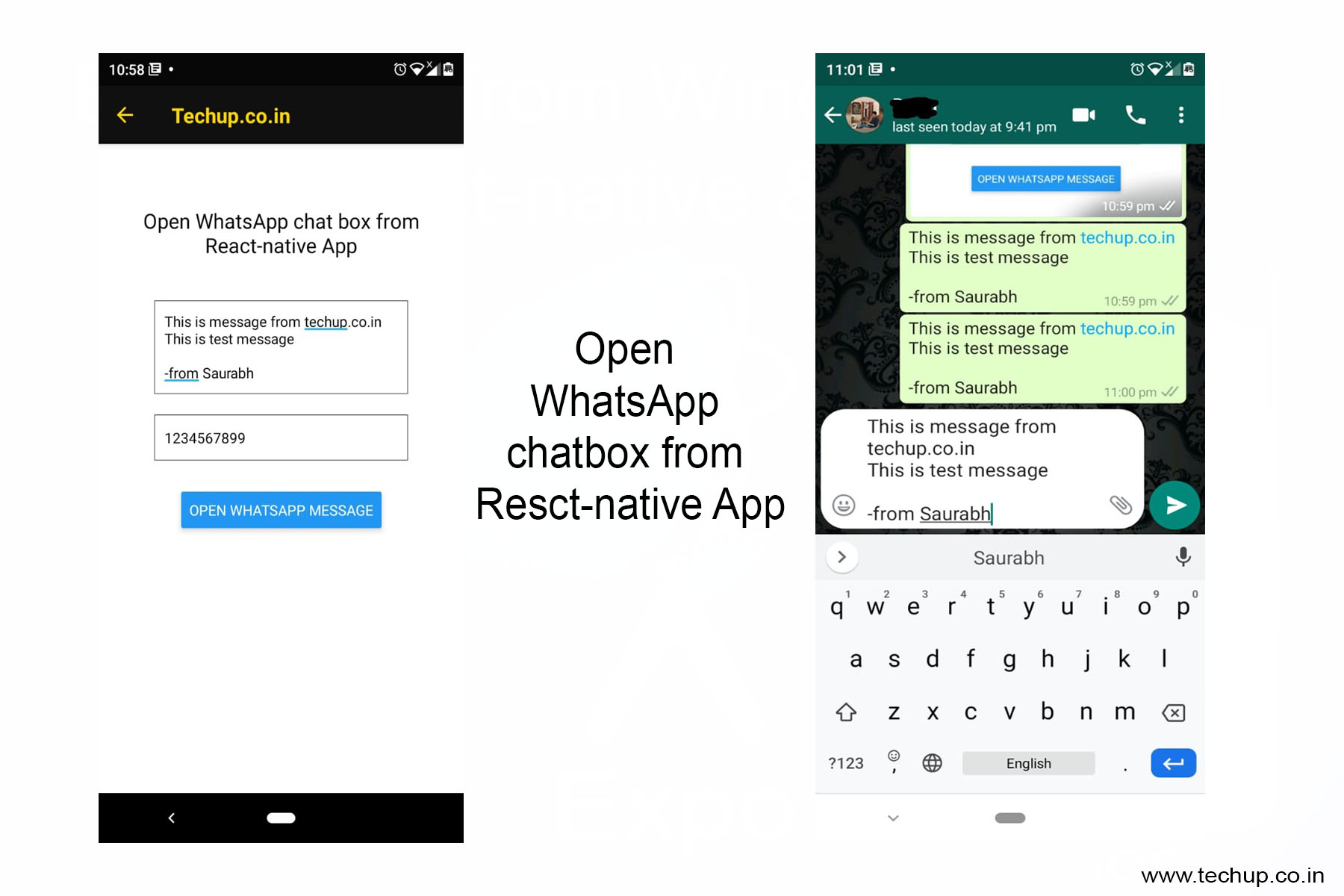 Open WhatsApp chatbox from React-native