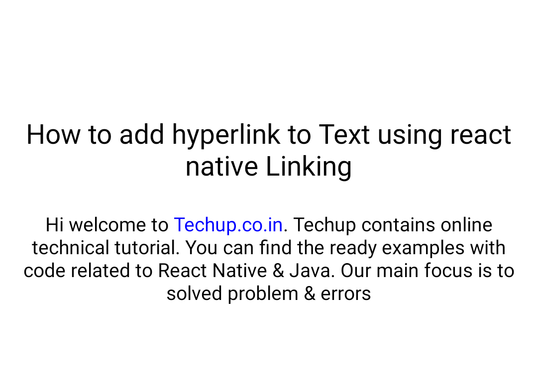 How to add hyperlink to Text using react native Linking