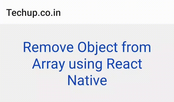 How to remove objects from array in React Native