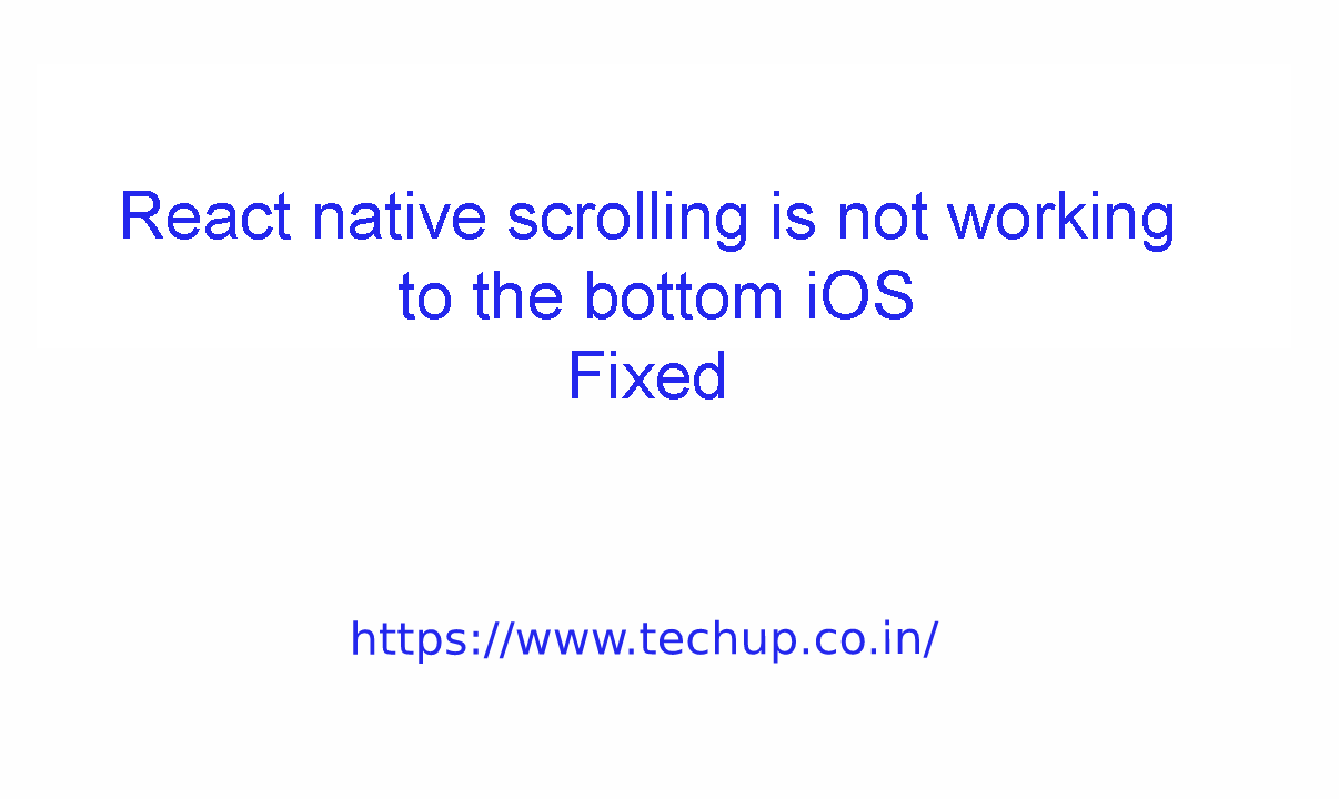 React Native scroll not working